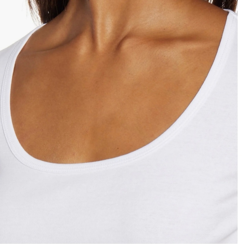 Caslon White Short Sleeve Scoop Neck Tee - Picture 5 of 8